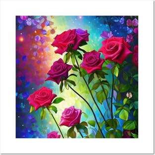 Red Roses In Bloom Posters and Art